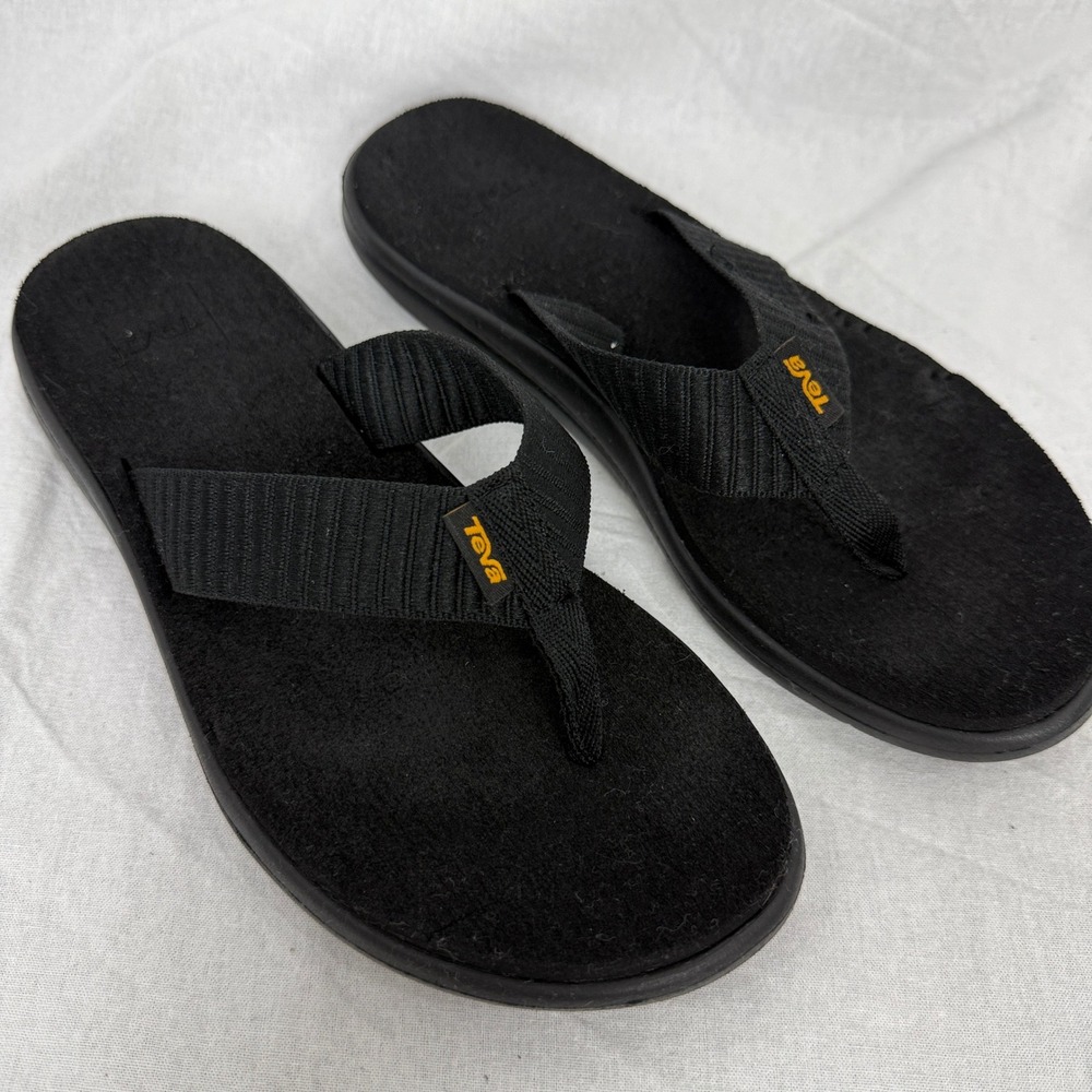 Teva Flip Flops Sandals Womens‎ Size 7 Black Thong Comfort Casual